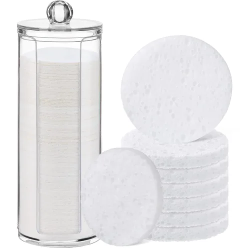 Miniatura 12 de 120 esponjas faciales comprimidas, exfoliantes faciales naturales, esponjas faciales desechables para limpieza, almohadillas faciales redondas