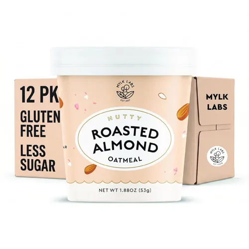 Miniatura 21 de Mylk Labs - Avena instantánea – Fresa vainilla – Sin nueces, sin gluten, alto en fibra, alto contenido de proteínas, bajo en azúcar – 6