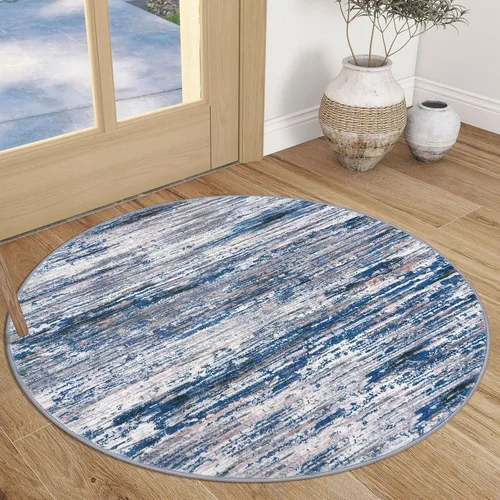 Miniatura 121 de SIILOOM 2 x 3 Alfombra moderna y abstracta para entrada, alfombra neutra azul marino gris multicolor súper suave de área pequeña, alfombras lavables