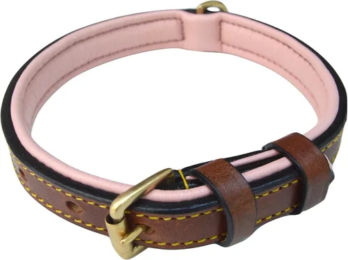 Miniatura 21 de Collares suaves al tacto, de cuero acolchado, collares de lujo para perro, L, Negro