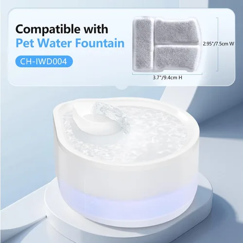 Miniatura 2 de Paquete de 6 filtros para fuente de agua para gatos, compatibles con fuente de agua para gatos de 2.5 L para CH-IWD004