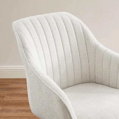 Miniatura 6 de Art Leon Silla de Escritorio Sin Ruedas, Silla de Oficina Moderna de Mediados de Siglo, Silla Giratoria de Acento con Patas de Madera de Roble