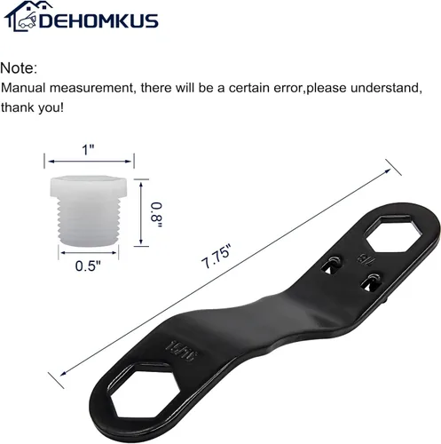 Miniatura 3 de Kit de tapón de drenaje para calentador de agua para caravana, incluye 1 llave en ángulo, 4 tapones de repuesto NPT de 1/2 pulgada y 1 rollo