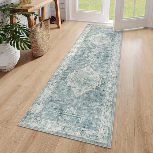 Miniatura 39 de LIVEBOX Alfombra lavable de 5 x 7 pies, para sala de estar, dormitorio, antideslizante, estilo bohemio, para interiores, para comedor, oficina