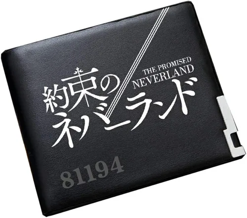 The Promised Neverland Cosplay Unisex corto purese pu cuero cartera delgada dinero moneda bolsa anime ID titular de la tarjeta cartera mujer
