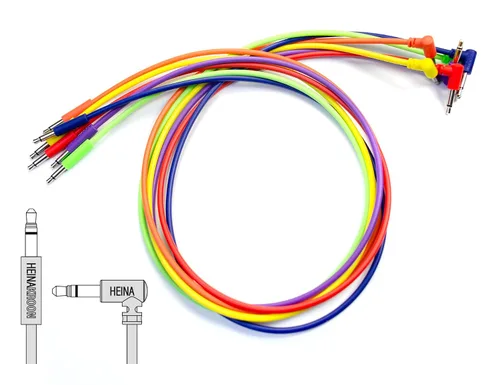 Miniatura 2 de Heinakroon Cables de conexión CV multicolores de perfil bajo en ángulo/recto de 0.138 in - NO para guitarras - Cables de conexión modulares