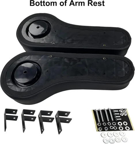 Miniatura 5 de Huskey Parts Company Reposabrazos traseros para carrito de golf, cojines negros con portavasos compatibles con EZGO Club CAR Yamaha