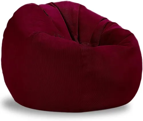 Miniatura 8 de Funda de sofá de pana para puf, puf otomano, puf grande, puff sac reclinable, asiento de esquina para el suelo, futón (color café, tamaño: 27.6 in)