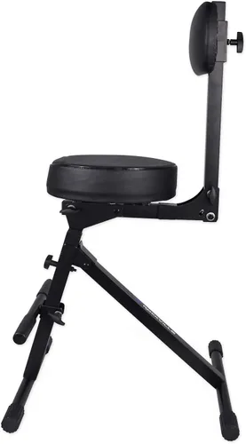 Miniatura 6 de Rockville RDS42 - Silla de guitarra DJ portátil ajustable con respaldo acolchado Foldable Steel Frame, 12" Padded Seat, Footrest, 300 lb Capacity