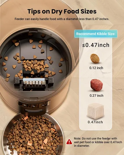 Miniatura 7 de Alimentador Automático para Gatos para 3 Gatos, Dispensador de Comida para Gatos de 6L/25 Tazas con Fuerte Sistema Anti-Atasco, Desecante de Doble