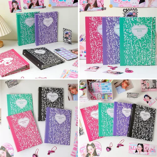 Miniatura 7 de Carpeta A5 Kpop - Álbum de tarjetas fotográficas con 20 fundas interiores de 3 pulgadas para álbum de fotos en hojas sueltas, recargable, 6 anillos
