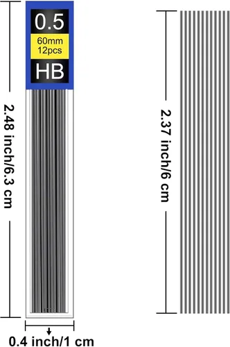 Miniatura 2 de Morepack Recambio de mina de 0.5 mm, 840 piezas de recambios de mina 0.5 mm para lápiz mecánico, 0.5 mm HB, recambios de lápiz mecánico resistentes