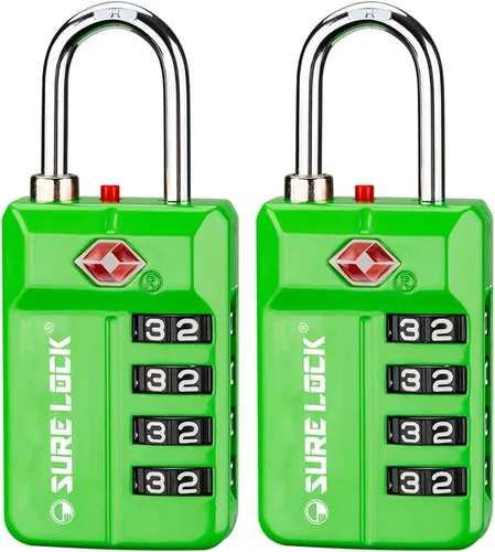 Miniatura 13 de Candados para equipaje de viaje aprobados por la TSA, candados de combinación con alerta de apertura para casillero de escuela, oficina y gimnasio