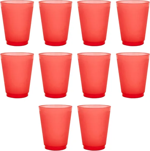 Miniatura 9 de Vasos de plástico esmerilado personalizados para estadios, paquete de 100, texto promocional, logotipo, 16 onzas, vasos de fiesta reutilizables