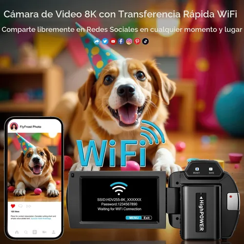 Miniatura 3 de Cámara de video 8K 88MP UHD WiFi Vlogging Cámaras para YouTube 18X zoom digital IR visión nocturna 3.0 pulgadas videocámara pantalla táctil