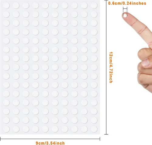 Miniatura 2 de Zonon Adhesivos de doble cara con puntos de pegamento transparente, pegamento para globos, redondo, sin rastros, adhesivo fuerte, impermeable