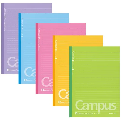 KOKUYO Campus Notebooks Semi B5-dotted, 7 mm Ruled - 30 Lines X 30 Sheets - Pack of 5 Vitamin Color (1 Set) Productos de oficina