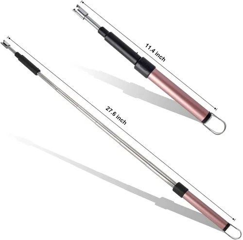 Miniatura 6 de Encendedores de arco para velas, cuello largo y flexible, 27.6 in, telescópico, recargable, eléctrico, sin llama, para cocina, chimenea, piloto, Rosa