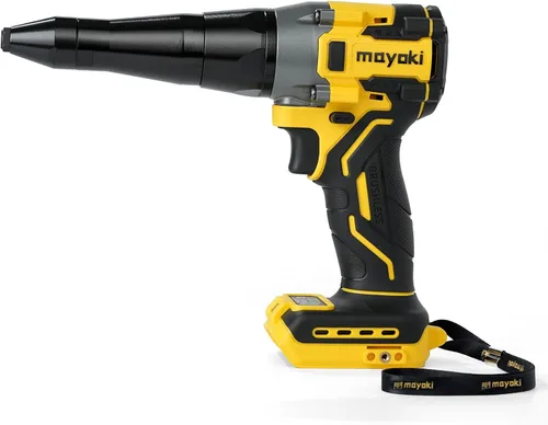 Mayoki Pistola de remache inalámbrica compatible con batería de 20 V 60 V MAX (solo herramienta), herramienta de remache sin escobillas eléctrica de