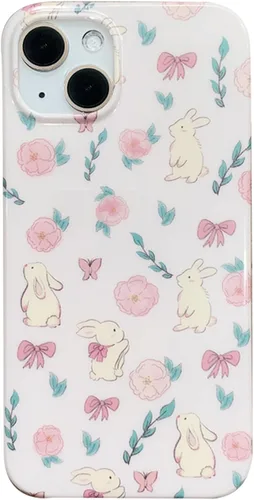 Miniatura 7 de Funda de teléfono para iPhone 13 Pro Max, funda de dibujos animados de conejo rosa transparente en 3D para mujeres y niñas