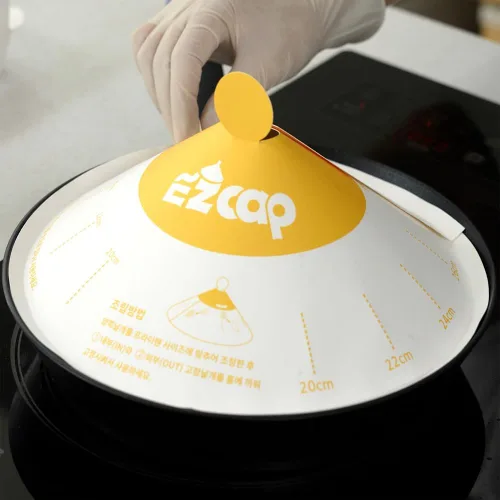 Miniatura 2 de Easy Cap - Tapas de papel desechables para sartenes, protector de salpicaduras de aceite, cubierta antigrasa, ajuste universal para prueba