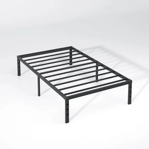 Miniatura 9 de NEW JETO - Marco de cama de metal, marco de cama tamaño individual con espacio de almacenamiento, base de colchón resistente y de trabajo pesado