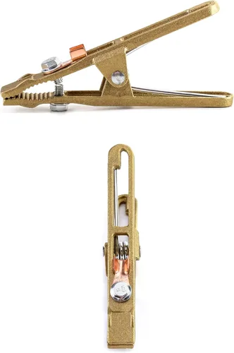 Miniatura 5 de QWORK Abrazadera de tierra de soldadura a tierra 260/300/500A, abrazadera de tierra de soldadura en forma de A de latón, agarre de cobre