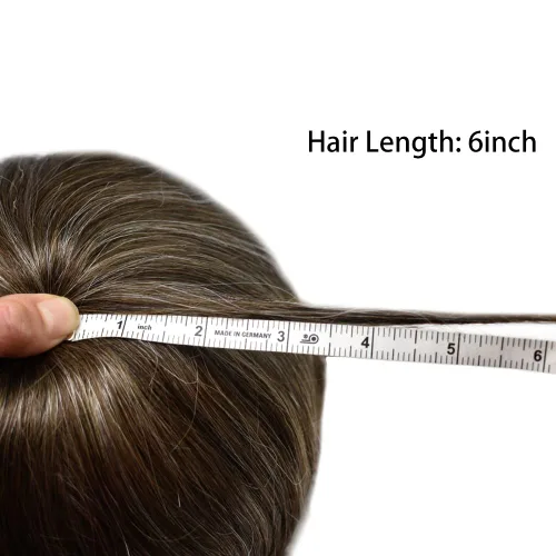 Miniatura 7 de Mens Toupee Hair Piece For Men Real Human Hair Poly Skin Hair Replacement System Toupee For Men Protesis Capilar Para Hombre8x10 densidad de luz