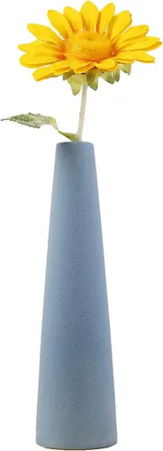 Jarrón de cerámica, moderno jarrón de cerámica para decoración del hogar, florero de porcelana esmerilada, jarrón minimalista gris, decoración de