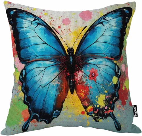 Miniatura 13 de Mugod Beach Rules - Funda de almohada con texto en inglés "Go for a Walk Relax", estilo pastoral con letras azules y blancas, fundas de almohada