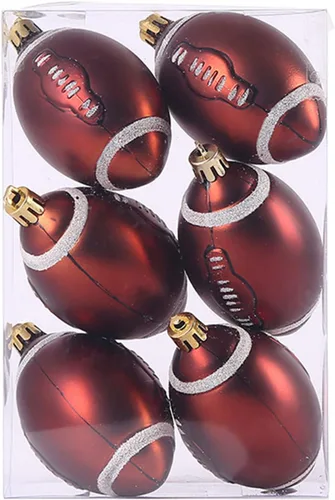 Ochine 6 bolas de Navidad de fútbol con temática de pelota de Navidad, bolas decorativas colgantes de fútbol de Navidad, adornos de árbol de Navidad