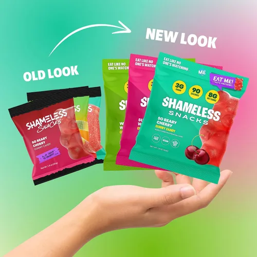 Miniatura 4 de Shameless Snacks - Gomitas keto bajas en carbohidratos sin gluten - Gusanos salvajes, sandía, cereza de oso