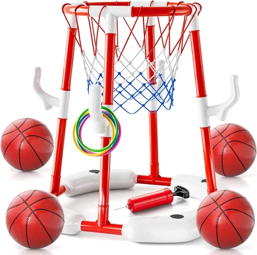 Juguetes de aro de baloncesto para piscina para niños de 4-8, 8-12 años y adultos, juegos de piscina de natación al aire libre de verano, juguetes