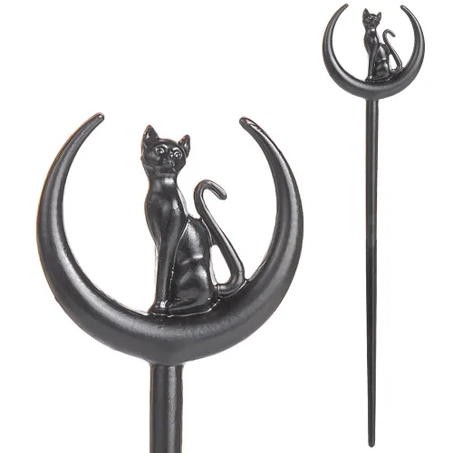 Miniatura 11 de Paquete de 2 pines de metal gris espada negra Wicca Witch Hair Stick Slide Renaissance Festival Hair Acceossories para mujeres 10