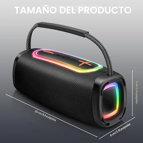 Miniatura 6 de Altavoz Bluetooth BT5.4 para exteriores: sonido fuerte de 60 W, IPX7 impermeable con 40 horas de reproducción, bajo, TWS, altavoces inalámbricos