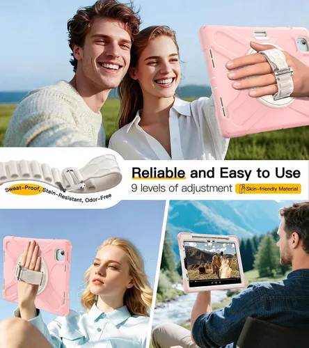 Miniatura 8 de BRAECN Funda para iPad Air de 11 pulgadas 2026 (M4) 2025 (M3) 2024 (M2), iPad Pro de 11 pulgadas (4ª/3ª/2ª/1ª) y Air 10.9 pulgadas (5ª/4ª) con Rosa