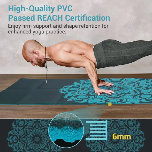 Miniatura 2 de Avoalre - Esterilla de yoga plegable, 72"x 32"x 0.24" extra ancha, antideslizante, para ejercicio, fitness, yoga, esterilla de pilates de alta