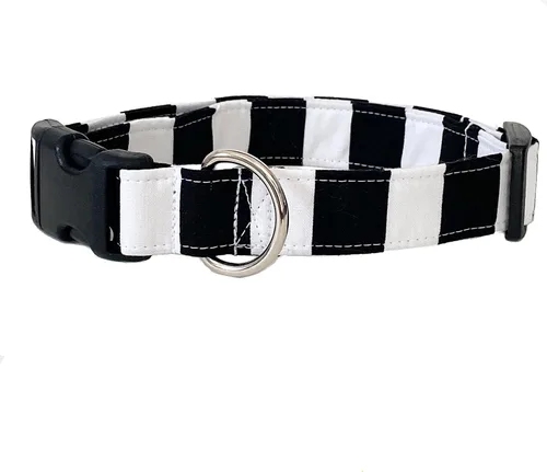 Miniatura 2 de Collar de perro a rayas blancas y negras (XS)