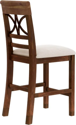 Miniatura 9 de SOFTSEA Juego de mesa de comedor de estilo rústico de 6 piezas para 6, mesa de cocina de madera con banco y 4 sillas tapizadas, juego de mesa