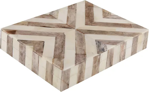 Handicrafts Home Organizador para joyas y caja de almacenamiento, cajas decorativas para mujer y chicas, para envoltura, estampado de cheurón blanco