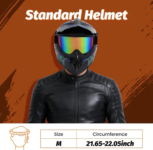 Miniatura 8 de Guantes para niños, lentes para motociclista y casco para manejar fuera de pista, para niños, para motocross, aprobados por el DOT, para carreras, M