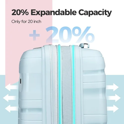 Miniatura 2 de Melalenia Luggage Sets 3 Piece Expandable Suitcase Set, PP Hardshell Suitcase with Spinner Wheels,Lightweight Carry On Luggage with TSA Lock for