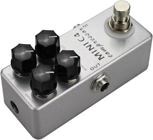 Miniatura 4 de Mini C4 Compresor Pedal de Efecto Guitarra Metal Shell Pedal Efectos True Bypass