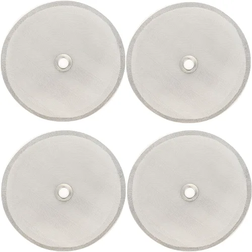 Pantalla de prensa francesa universal de 4 pulgadas para prensa de café de 34 oz/8 tazas/33.8 fl oz, paquete de 4 filtros de repuesto con anillo