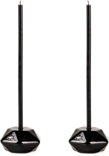 Juego de 2 portavelas Danilovo - Hecho a mano, resistente soporte de cerámica fino para candelabros - Decoración negra de lujo ideal para el hogar