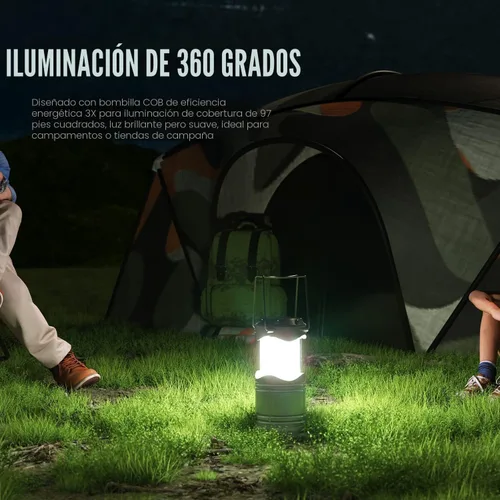 Miniatura 3 de Lichamp Linterna LED para campamento, paquete de 4 linternas alimentadas por batería para cortes de energía, luz colgante plegable portátil esencial