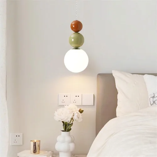 Miniatura 4 de Lámpara colgante de techo estilo granja, lámpara colgante con pantalla de vidrio retro nórdico con cúpula de metal, lámpara de cable ajustable