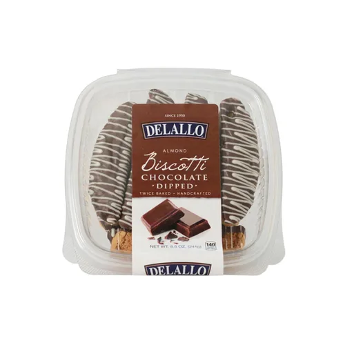Miniatura 4 de DeLallo Galletas de biscotti bañadas en chocolate, receta italiana auténtica horneada dos veces, galletas toscanas totalmente naturales sumergidas