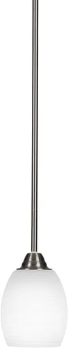 Miniatura 250 de Toltec Lighting Paramount - Mini colgante de 1 luz en acabado negro mate con cristal de arte perla de 7 pulgadas y estilo negro