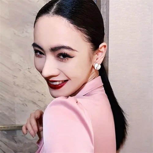 Miniatura 3 de Pearl Stud Earrings for Women Stainless Steel Unique Statement Small Pearl Enamel Button Statement Vintage Earring Jewelry